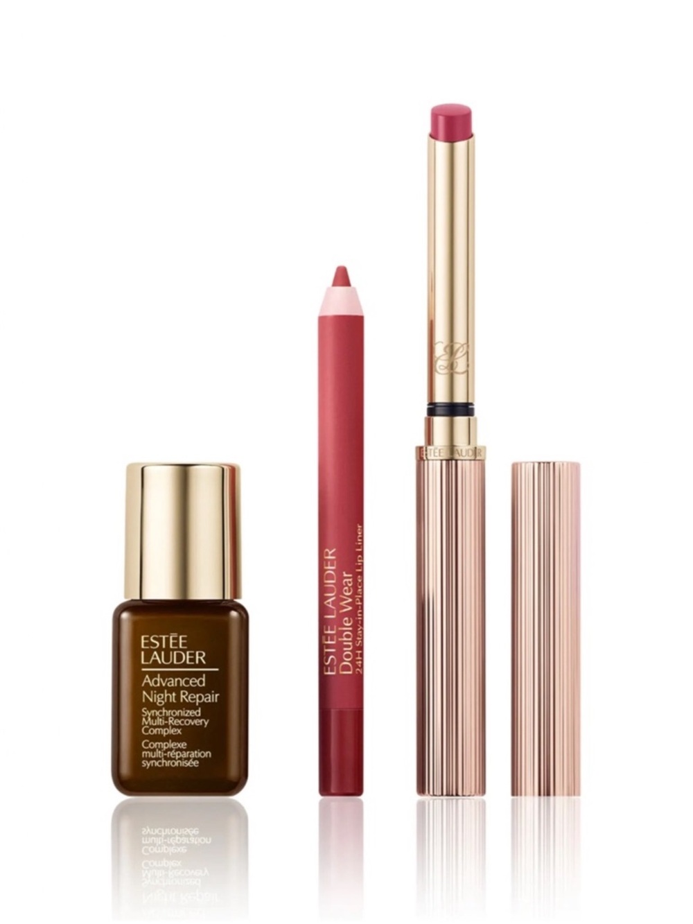 Estee Lauder Rose-Pink Lip Pencil & Slim Twist Lipstick Duo